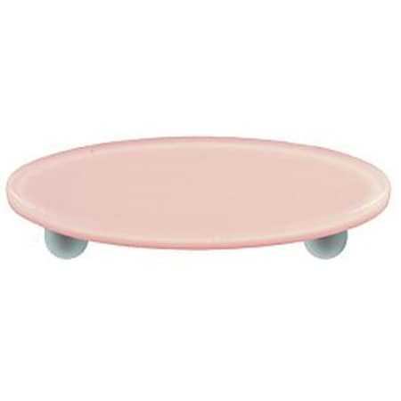 Palacedesigns Petal Pink Oval Glass Cabinet Pull - Aluminum Post PA710990